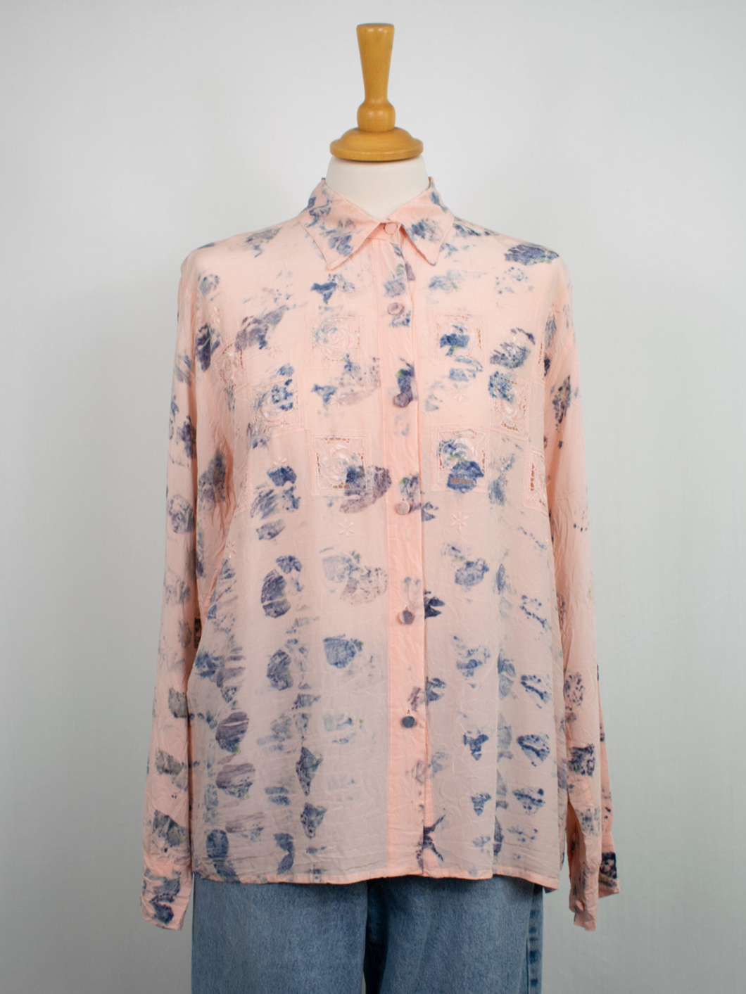 Håndfarvet Silke Skjorte
