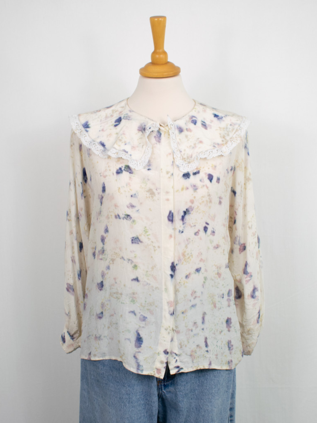 Håndfarvet Silke Skjorte