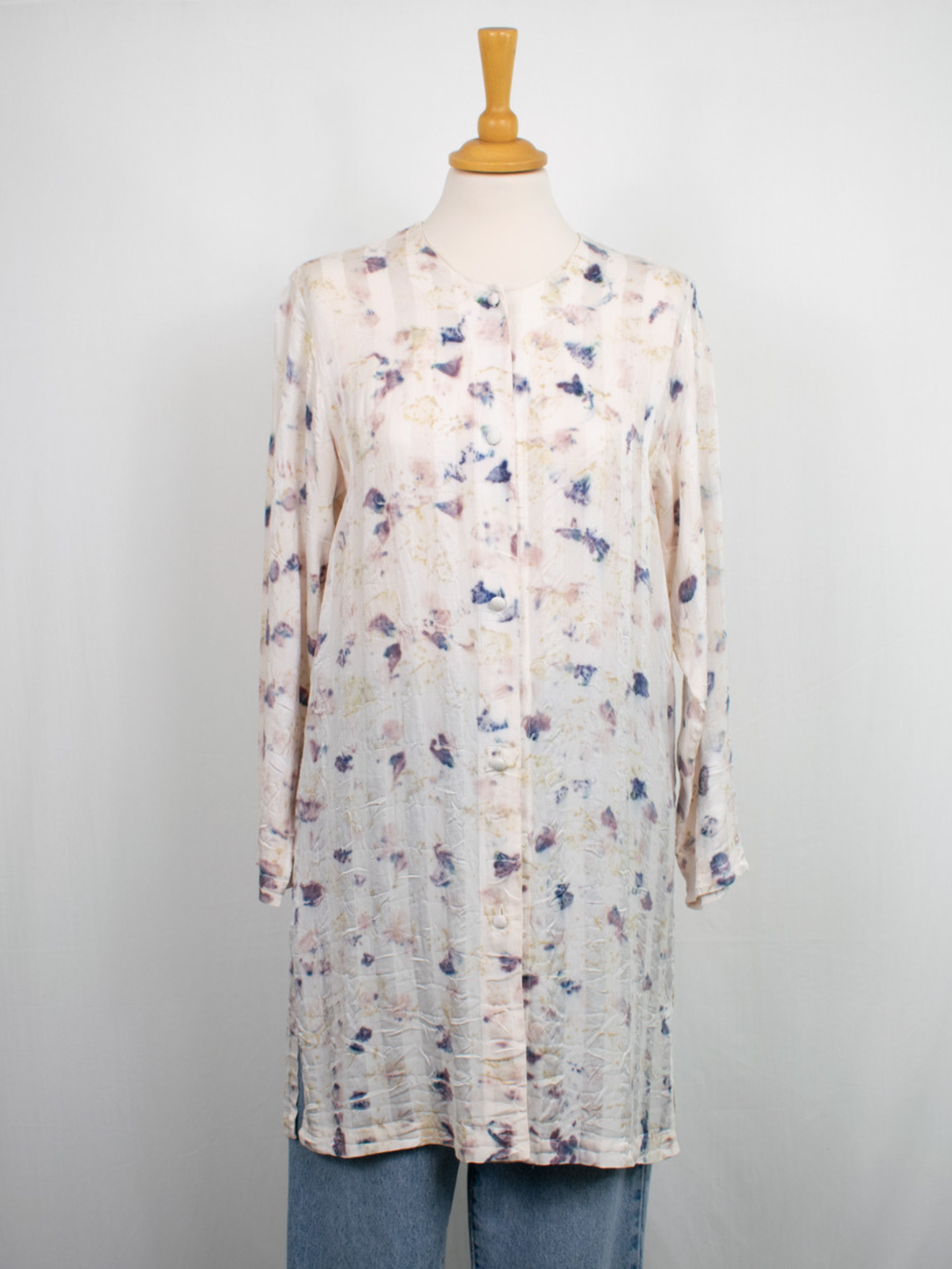 Håndfarvet Silke Skjorte Lang